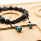 Sanskrit Buddha Gunmetal Bracelet | Macramé | 10mm