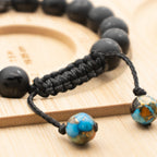 Sanskrit Buddha Gunmetal Bracelet | Macramé | 10mm