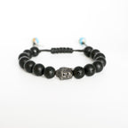 Sanskrit Buddha Gunmetal Bracelet | Macramé | 10mm